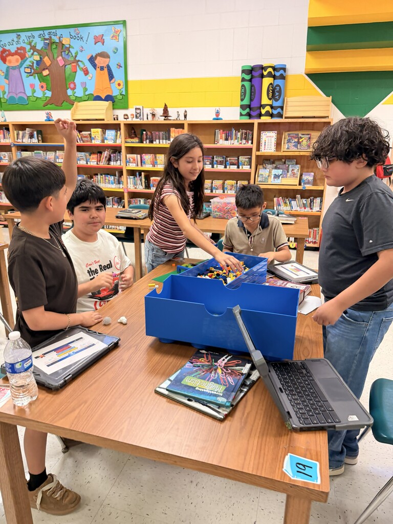 Students working together at the library.
