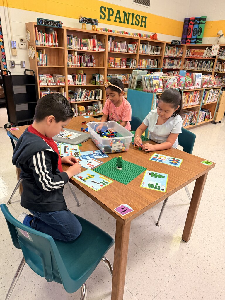 Students working together at the library.
