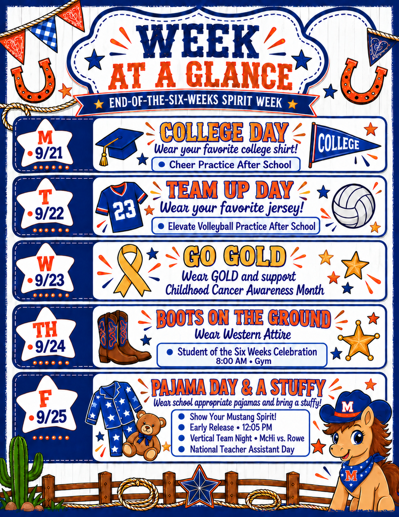 Week at a Glance 9/21-9/25