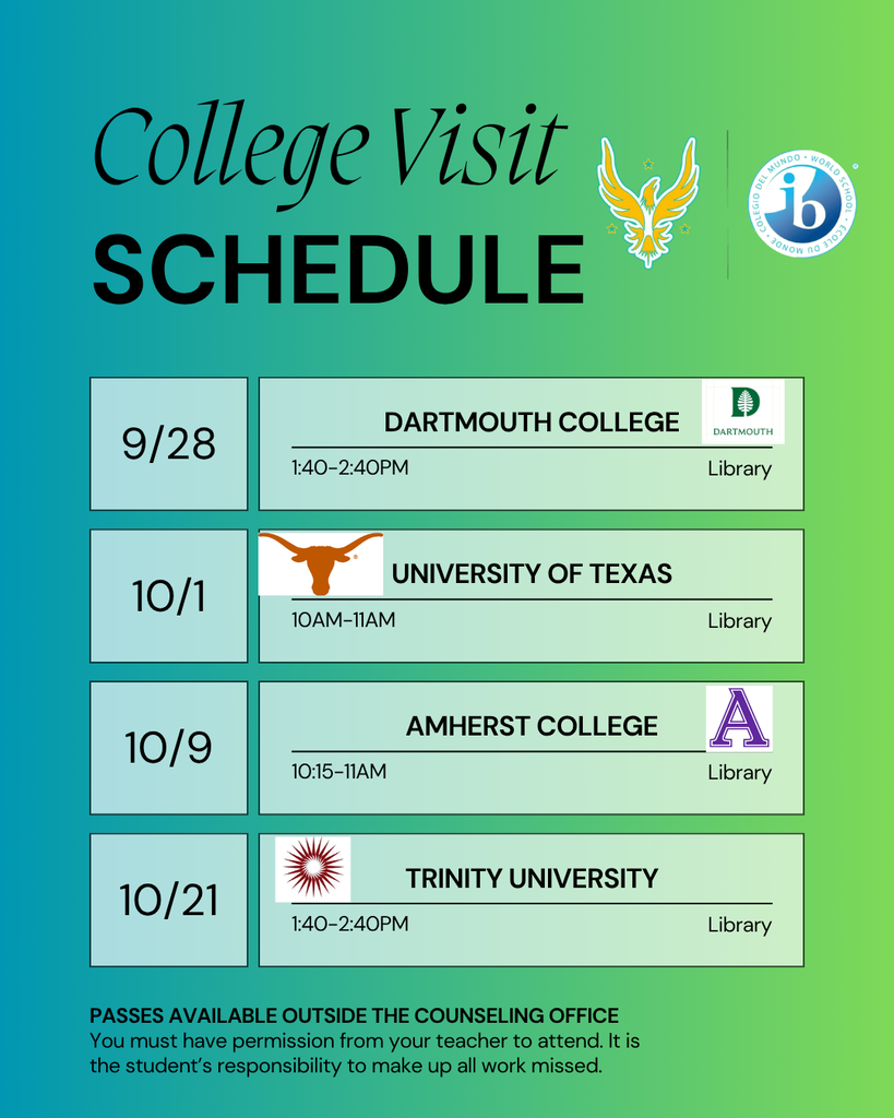 College Visit Schedule