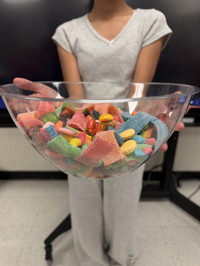 Students posing for science activity.