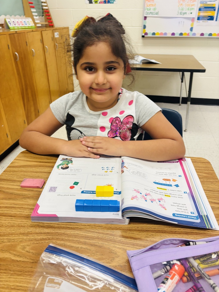 Our first graders are growing their math skills through hands-on learning💙