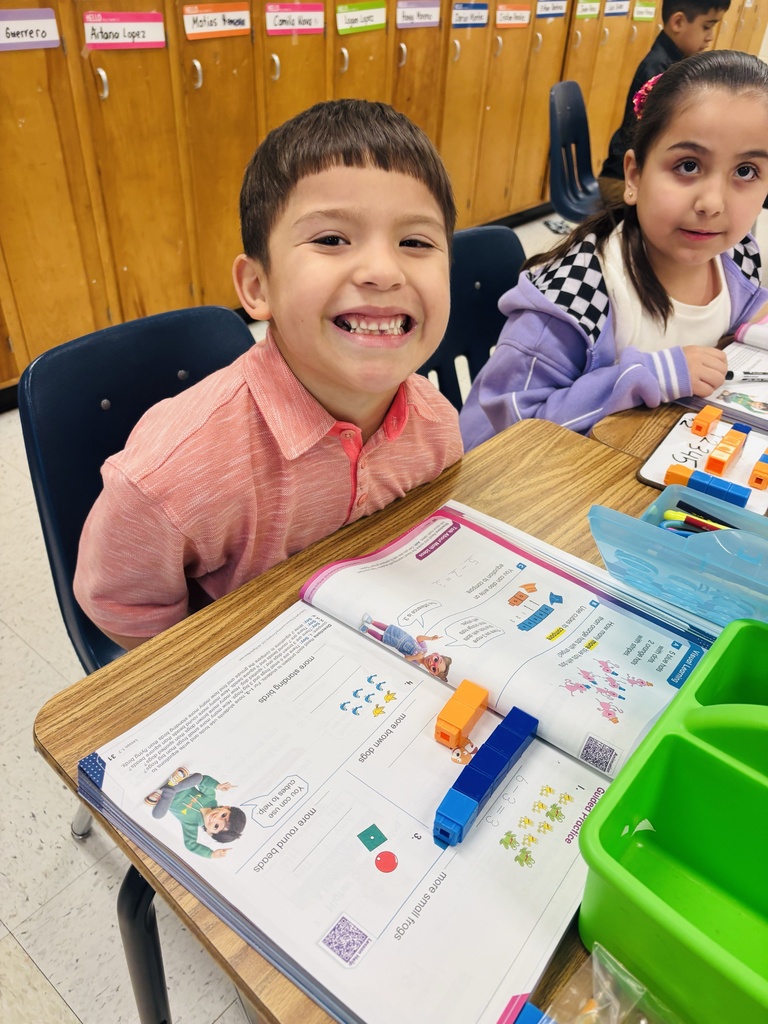 Our first graders are growing their math skills through hands-on learning💙