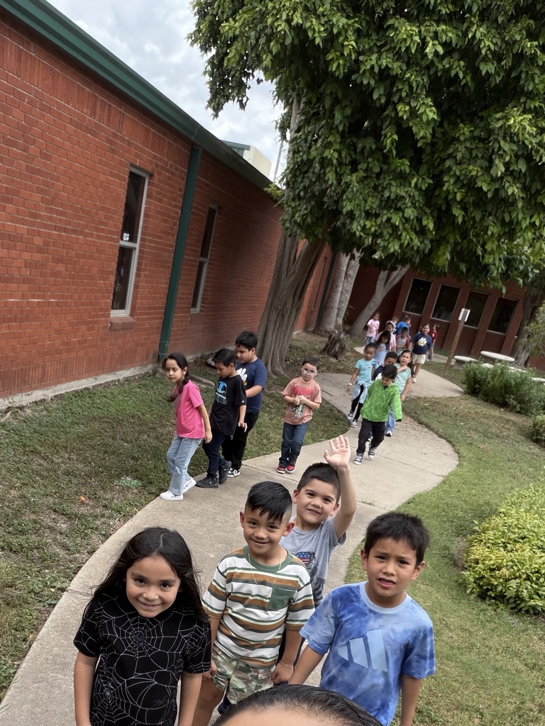 Students heading outside.