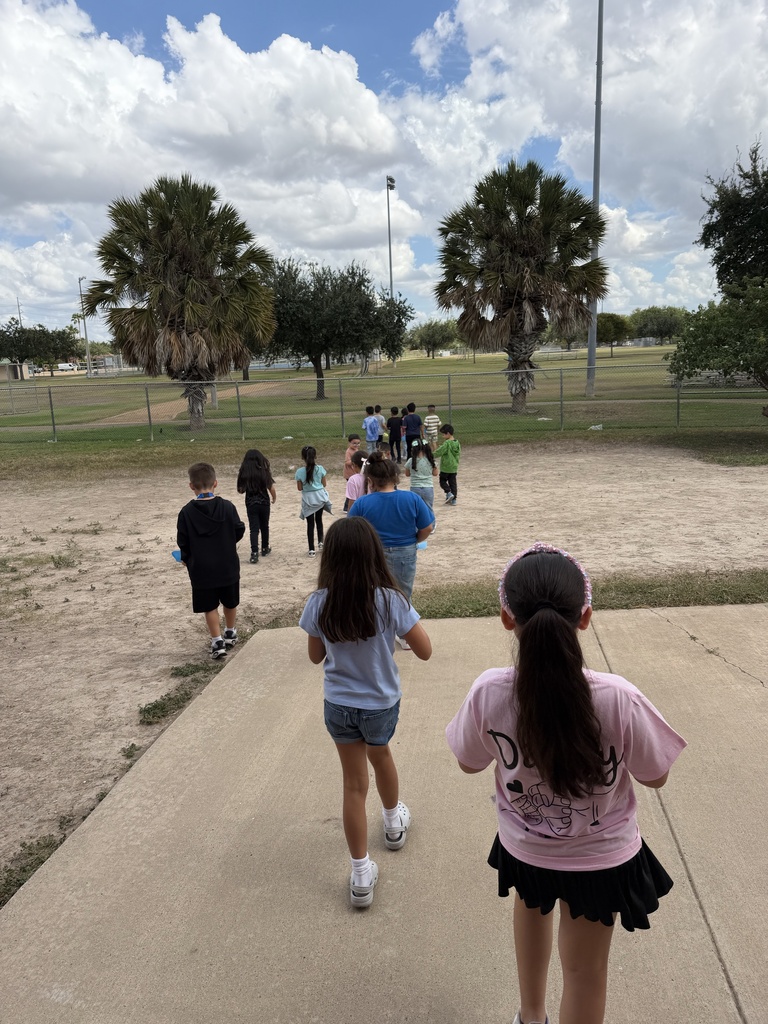 Students heading outside.
