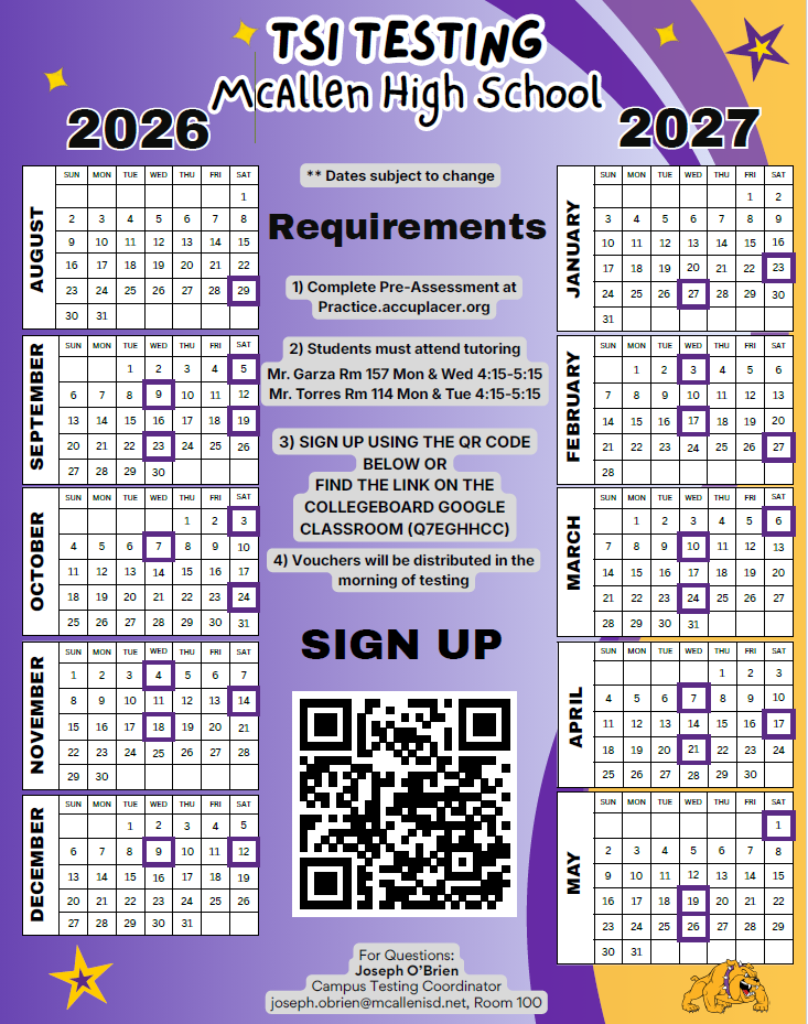 MCHI TSI CALENDAR