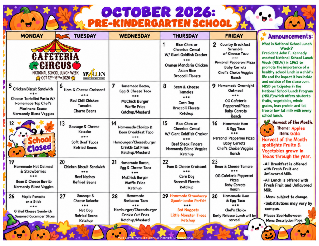 Oct PK Menu