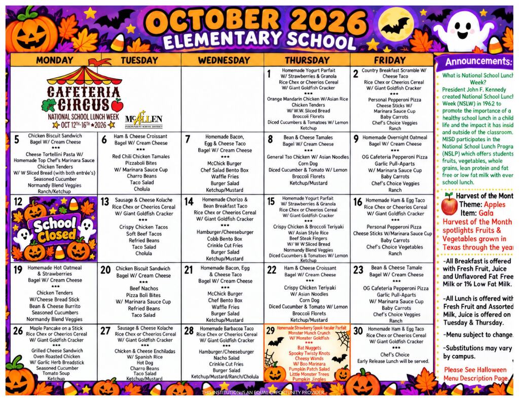 Elementary menu