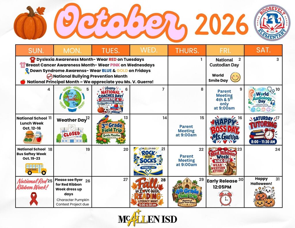 Calendario de Octubre