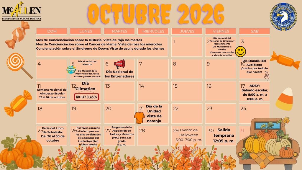 Calendario de Eventos de Octubre