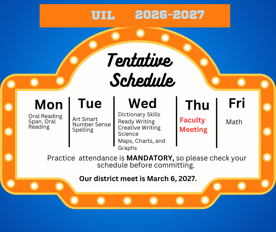 UIL schedule