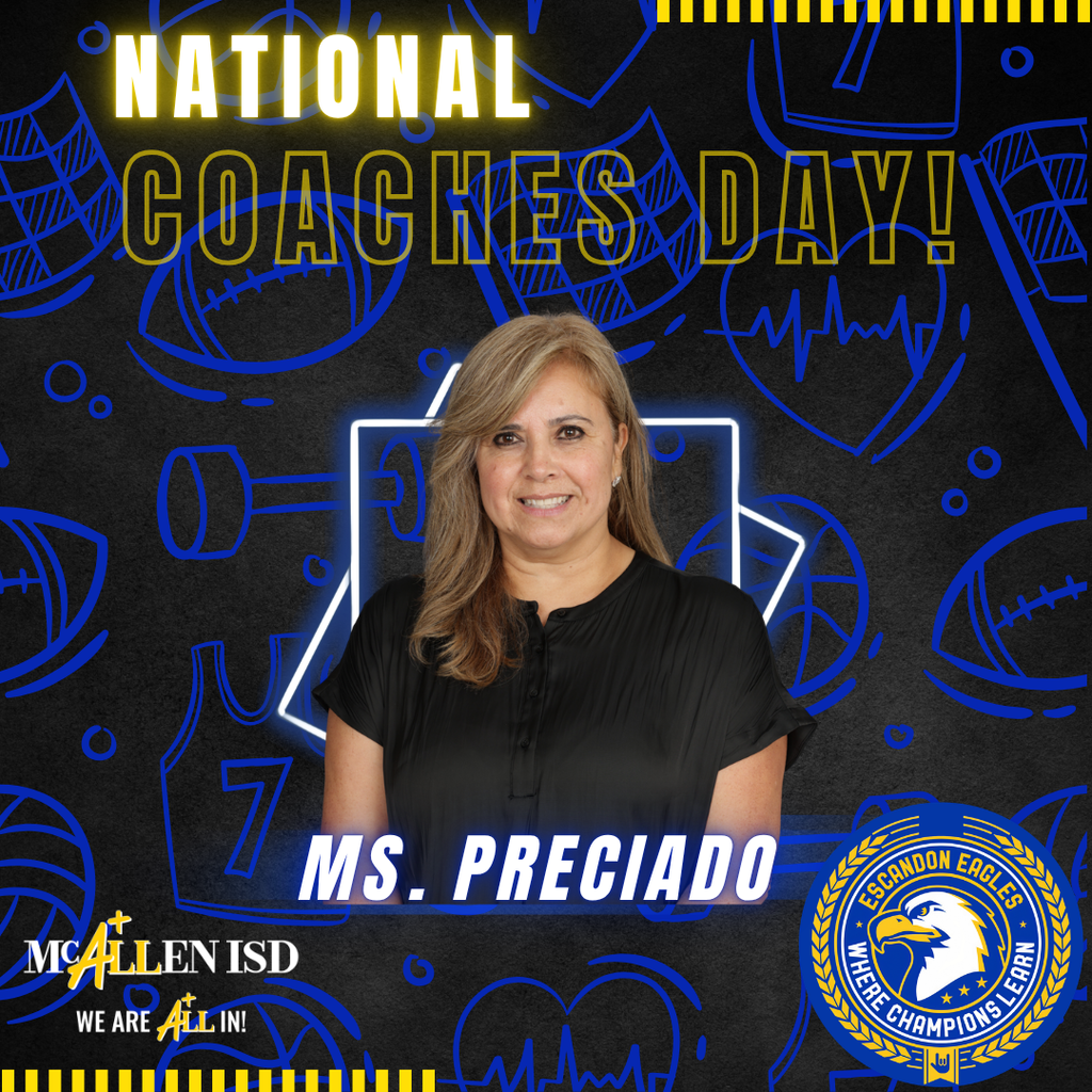🏆💙💛 **Happy National Coaches Day!** 💛💙🏆 Today, we celebrate the amazing coaches who inspire, encourage, and support our students and staff every day! A special shoutout to **Coach Maya and Coach Mary** for all you do to motivate our Eagles and help them soar! 🦅✨ We also want to give a special thank-you to our incredible **Instructional Coaches, Mr. Teniente and Ms. Preciado**, for guiding, supporting, and empowering our teachers and staff to grow and succeed. 📚💫 We are so grateful for each of you and the positive impact you make at Escandon! 💙💛 **Thank you for helping us #TogetherWeSoar!** 🦅 #NationalCoachesDay #EscandonEagles #TogetherWeSoar #CoachAppreciation