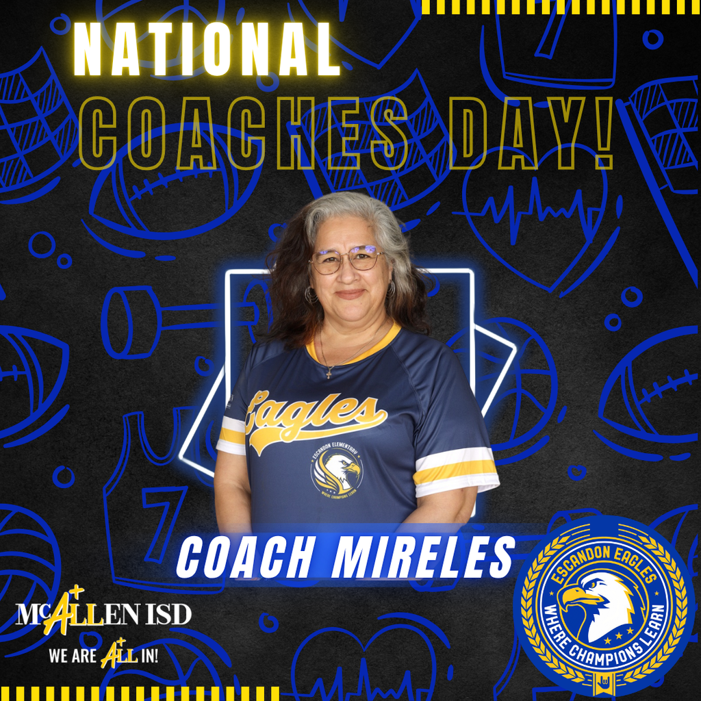 🏆💙💛 **Happy National Coaches Day!** 💛💙🏆 Today, we celebrate the amazing coaches who inspire, encourage, and support our students and staff every day! A special shoutout to **Coach Maya and Coach Mary** for all you do to motivate our Eagles and help them soar! 🦅✨ We also want to give a special thank-you to our incredible **Instructional Coaches, Mr. Teniente and Ms. Preciado**, for guiding, supporting, and empowering our teachers and staff to grow and succeed. 📚💫 We are so grateful for each of you and the positive impact you make at Escandon! 💙💛 **Thank you for helping us #TogetherWeSoar!** 🦅 #NationalCoachesDay #EscandonEagles #TogetherWeSoar #CoachAppreciation