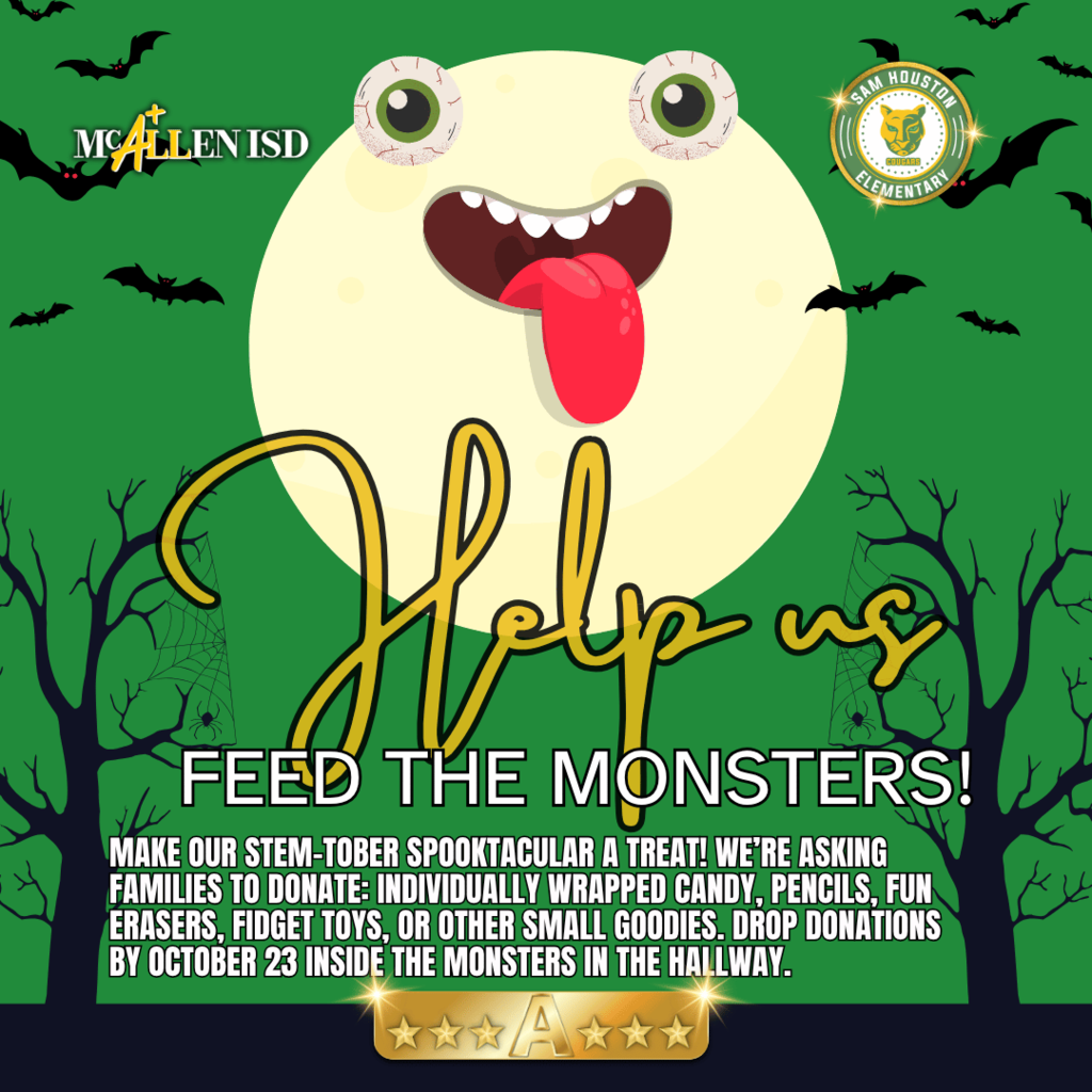 Flyer for Feed the Monsters in English