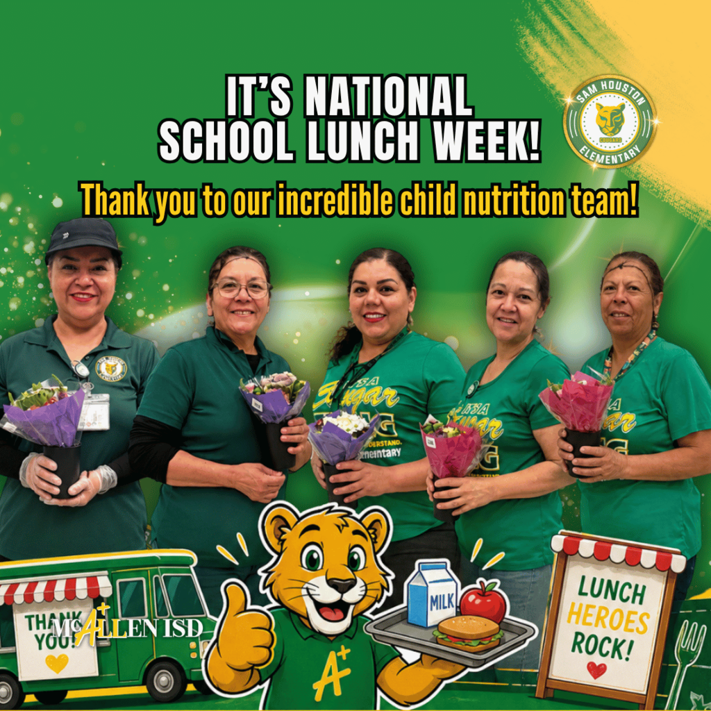 Flyer for National School Lunch Week in English
