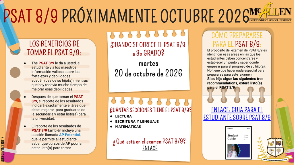 PSAT 2026 8th grade SPANISH
