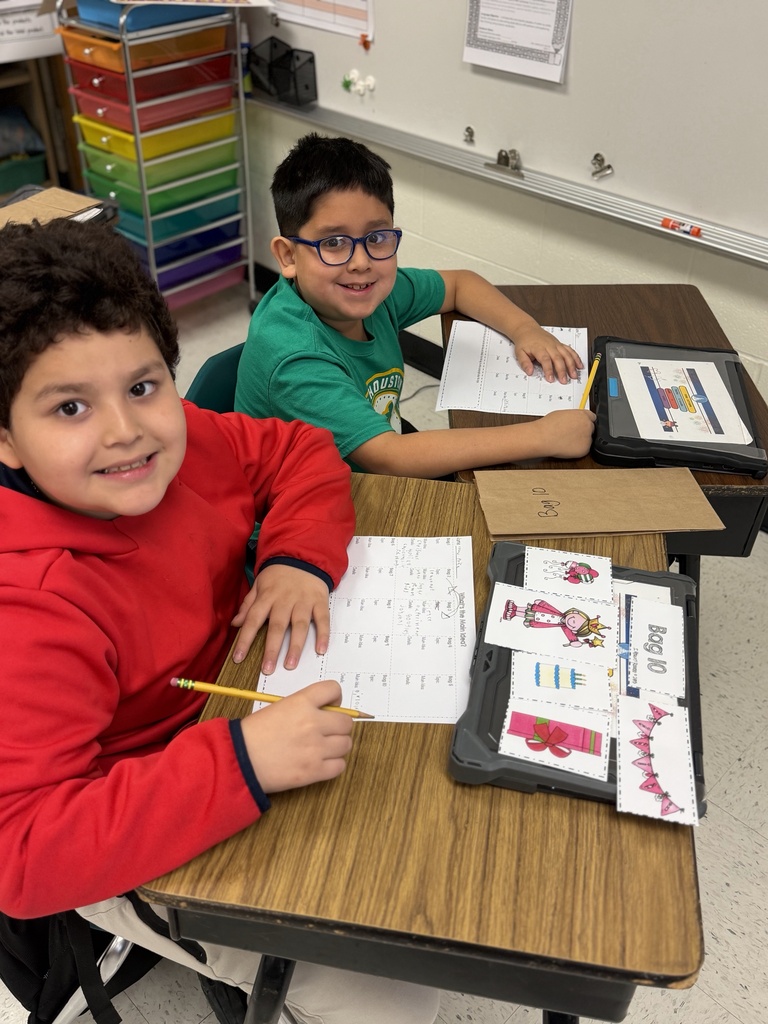 Students working on main idea activity