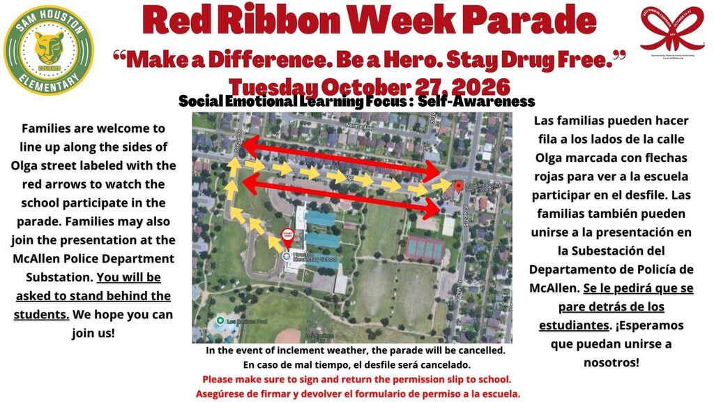 Flyer for Red Ribbon Week Parade