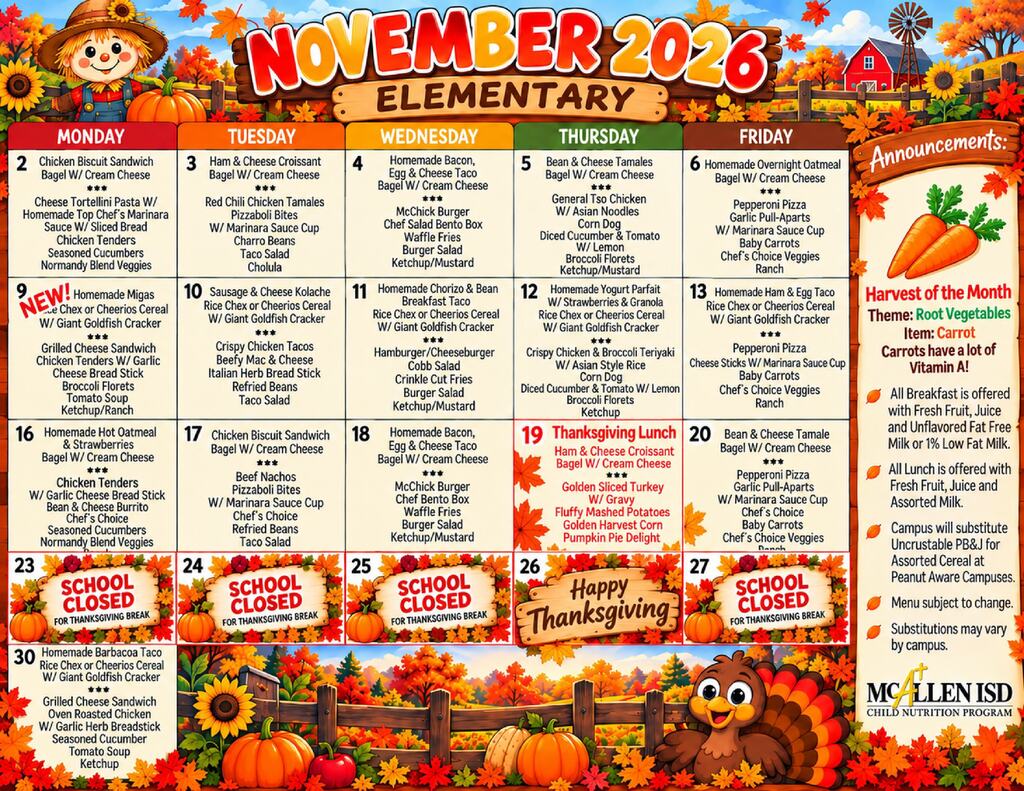 Elementary menu