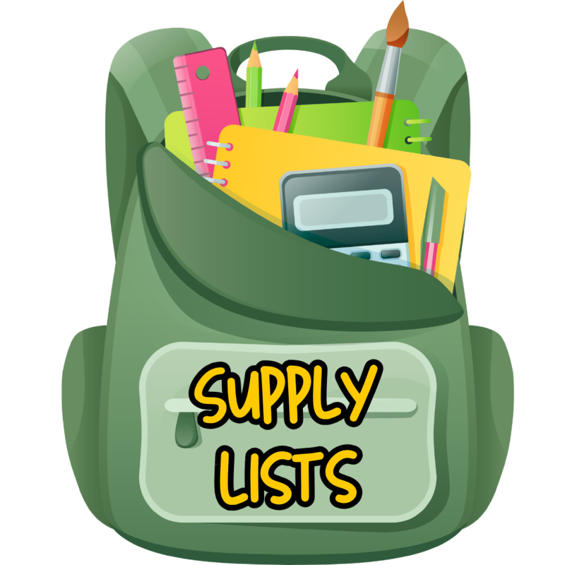 Backpack with the words supply lists to link page
