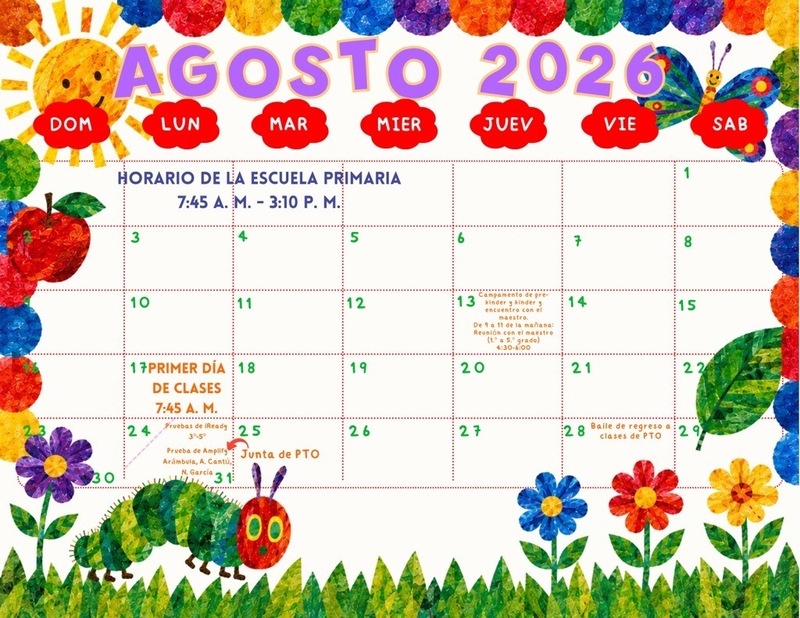 Calendario de agosto