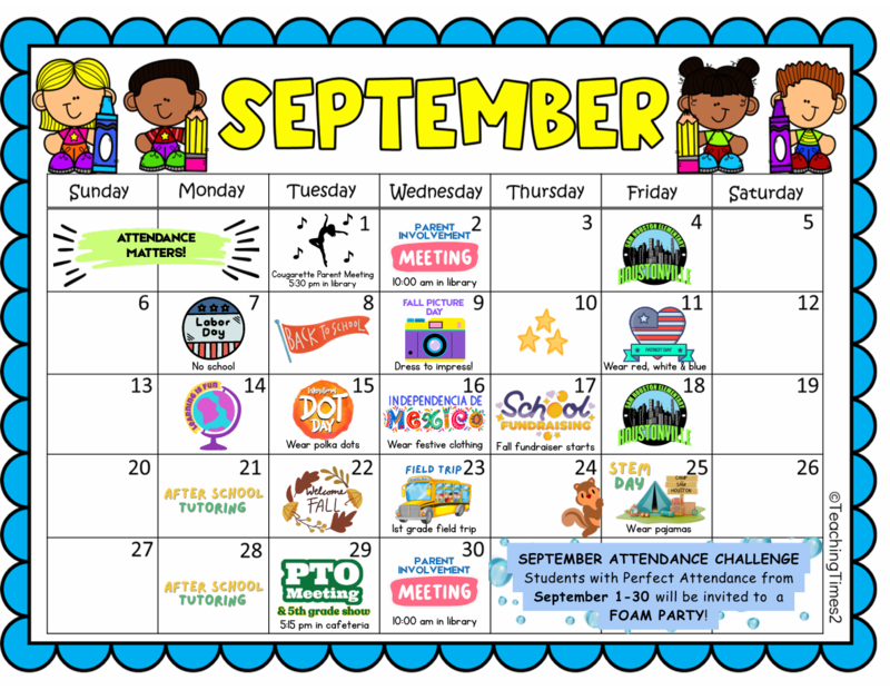 Image of September Calendar which links to PDF