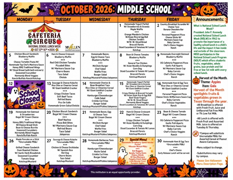 October Menu