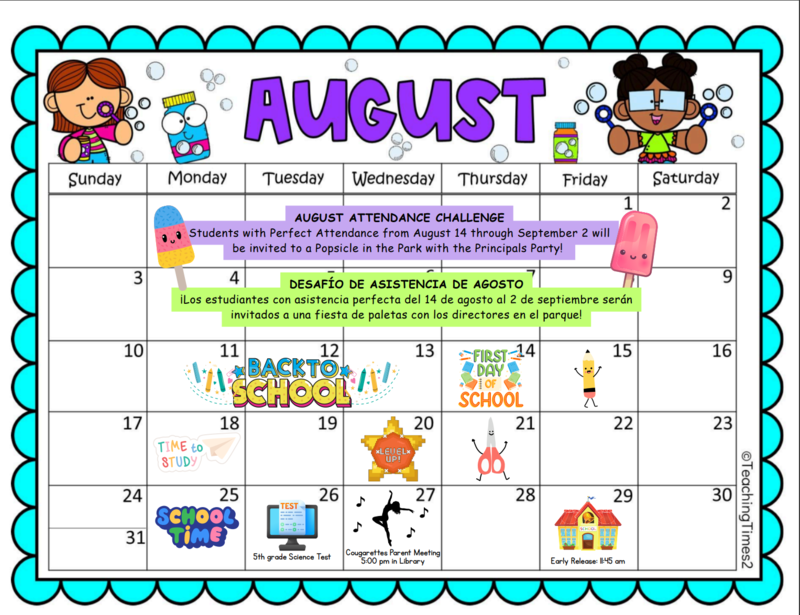 Image of August Calendar