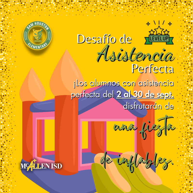 Flyer for Perfect Attendance Challenge in Spanish