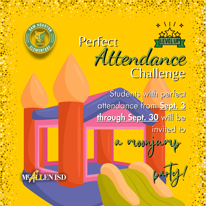 Flyer for Perfect Attendance Challenge in English
