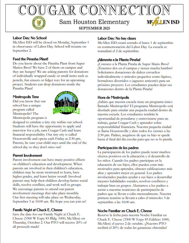 Image of September 2025 Cougar Connection Newsletter