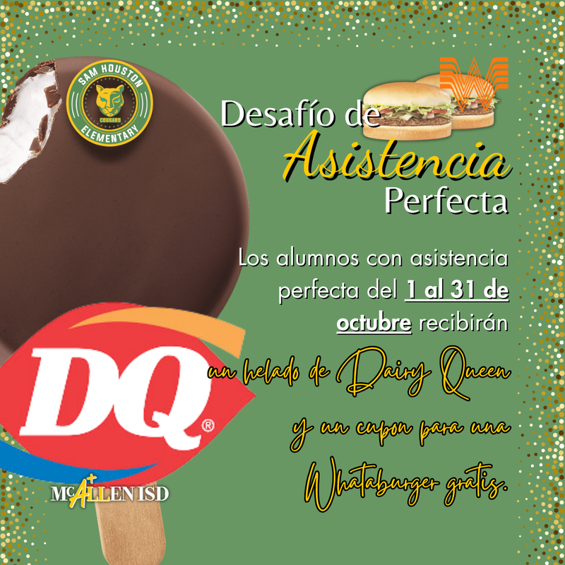 Flyer for Perfect Attendance Challenge in Spanish