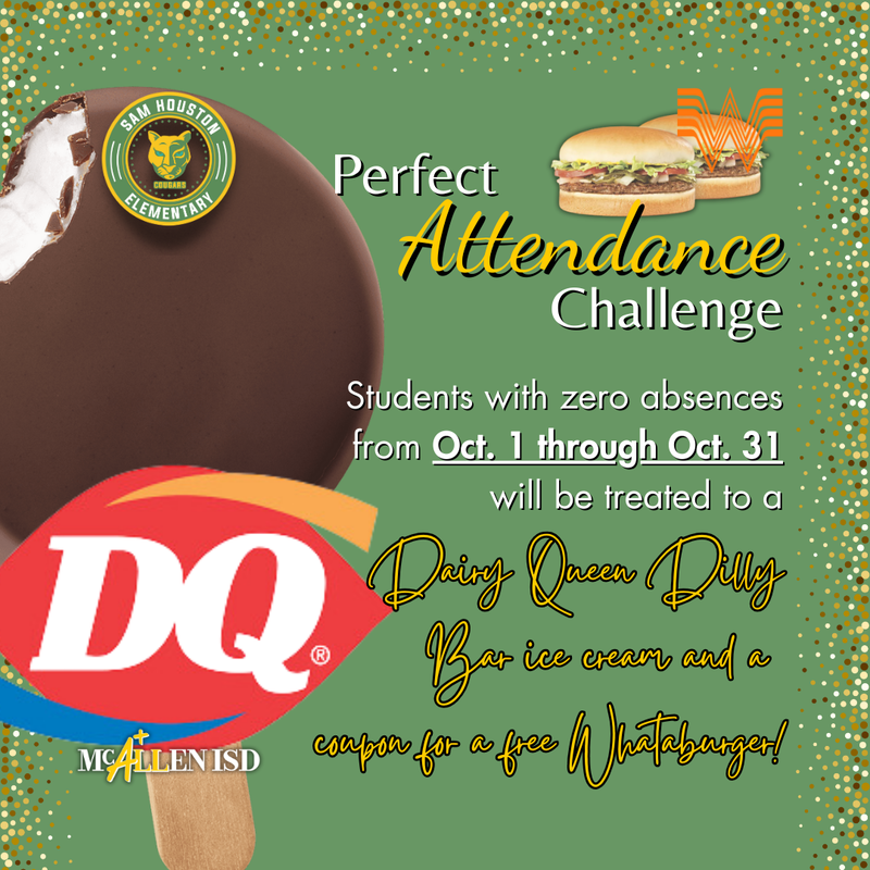 Flyer for Perfect Attendance Challenge in English