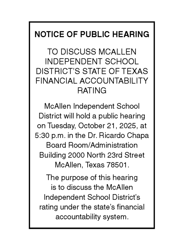 FIRST Hearing Notice