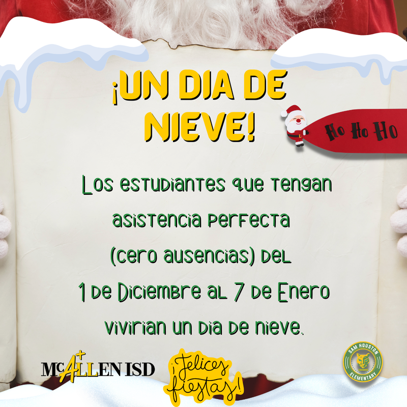 Decorative Image for December Attendance Challenge in Spanish