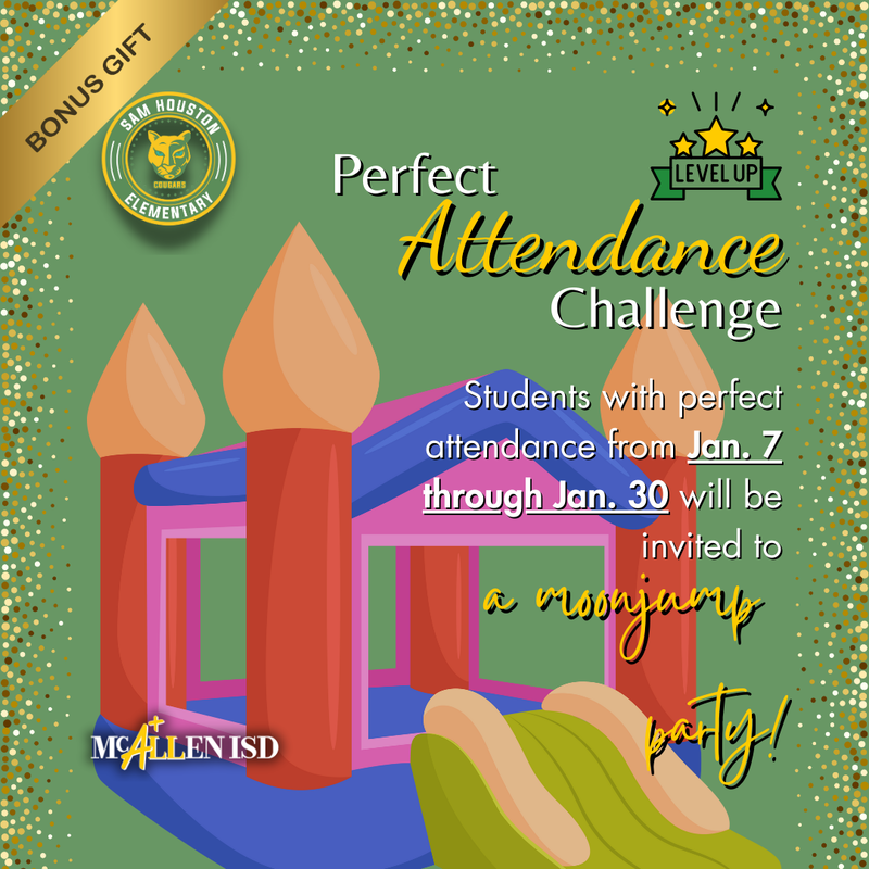 Flyer for Perfect Attendance Challenge in English