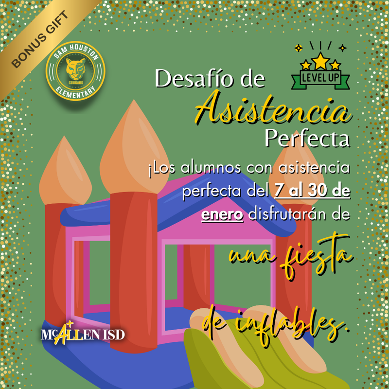 Flyer for Perfect Attendance Challenge in Spanish