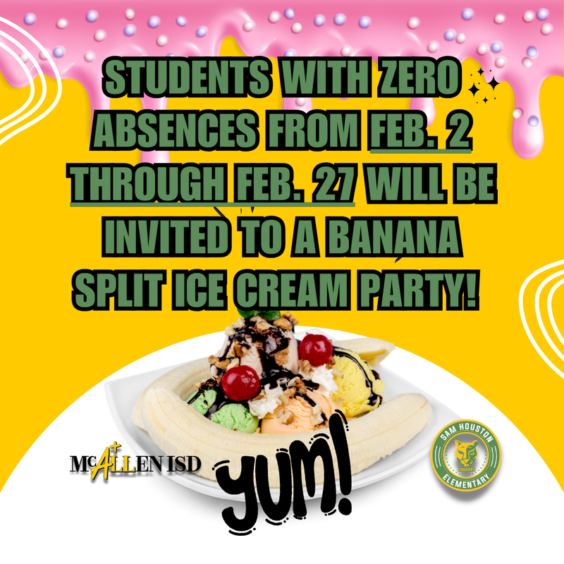 Flyer for Perfect Attendance Challenge in English