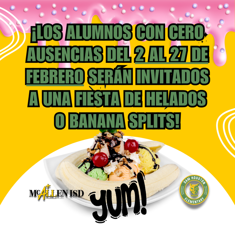 Flyer for Perfect Attendance Challenge in Spanish