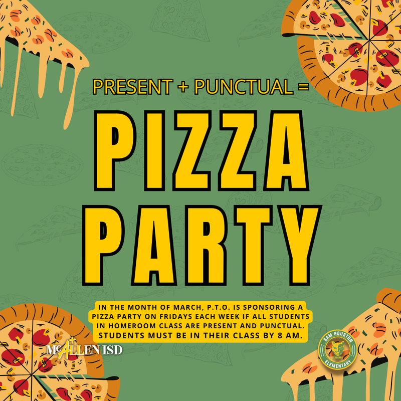 Pizza Party Announcement in English