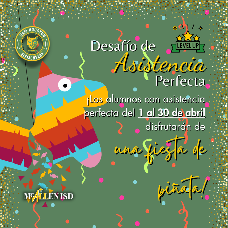 Image of Perfect Attendance Challenge Announcement in Spanish