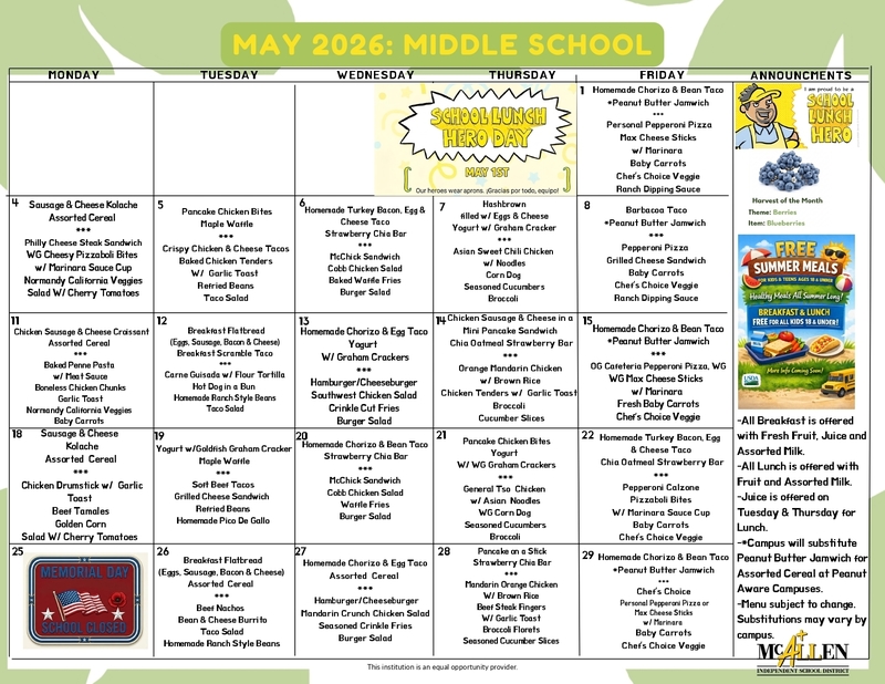 May Menu