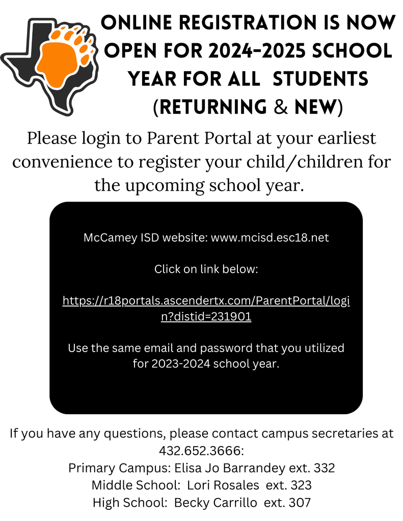 Online Registration open NOW!
