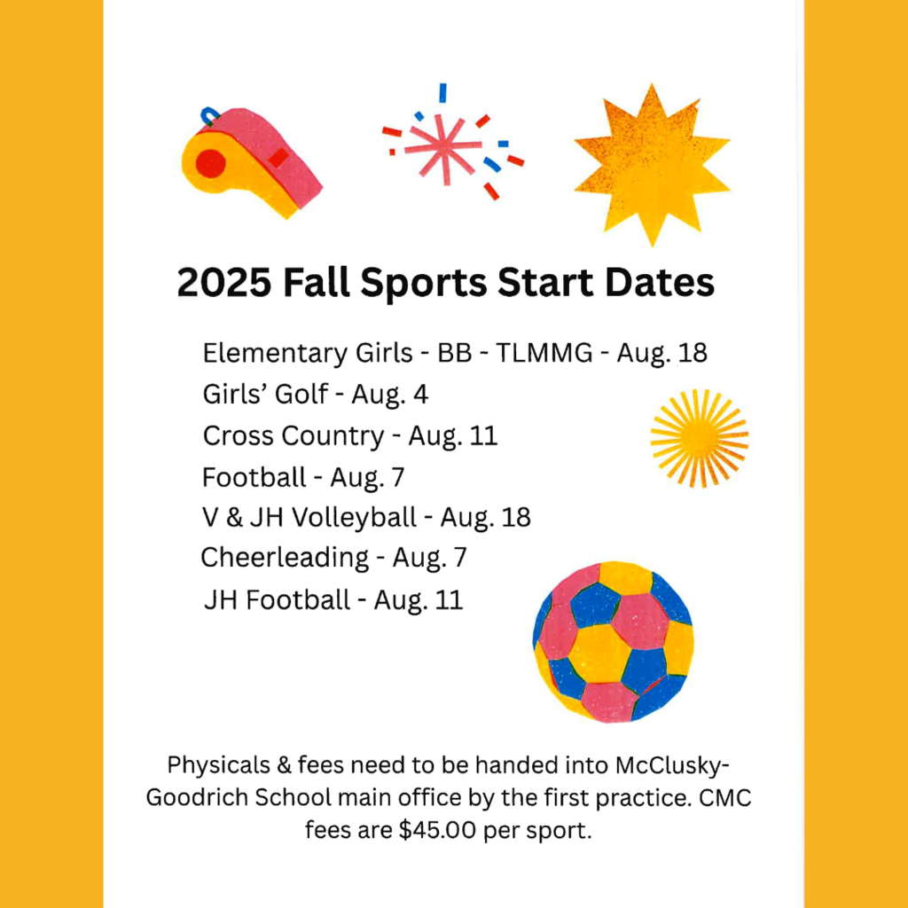 2025 Fall Sports Dates