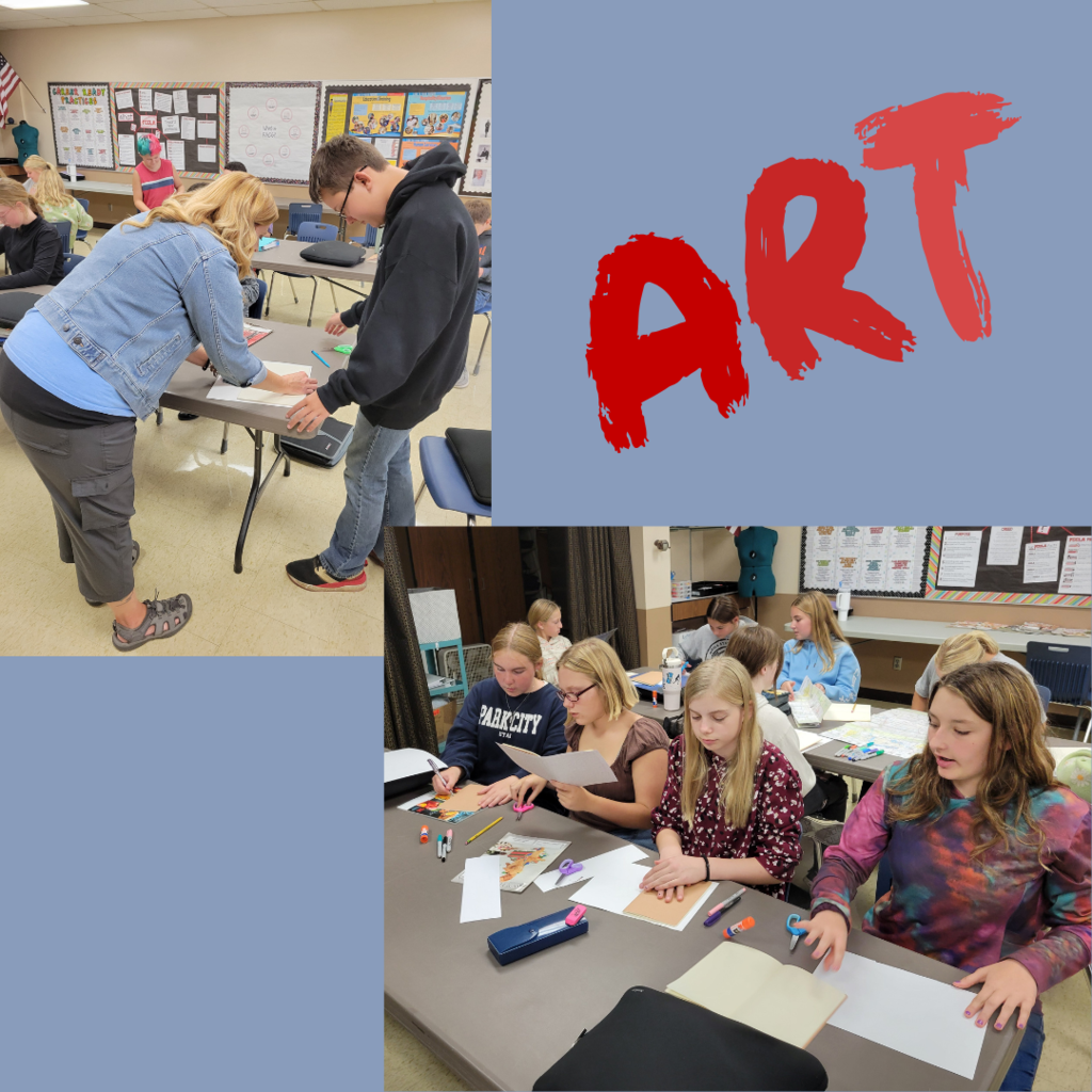Junior high students designing sketchbook covers