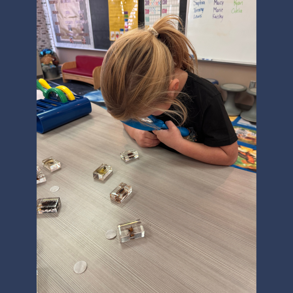 Kindergarten students learning about the five senses