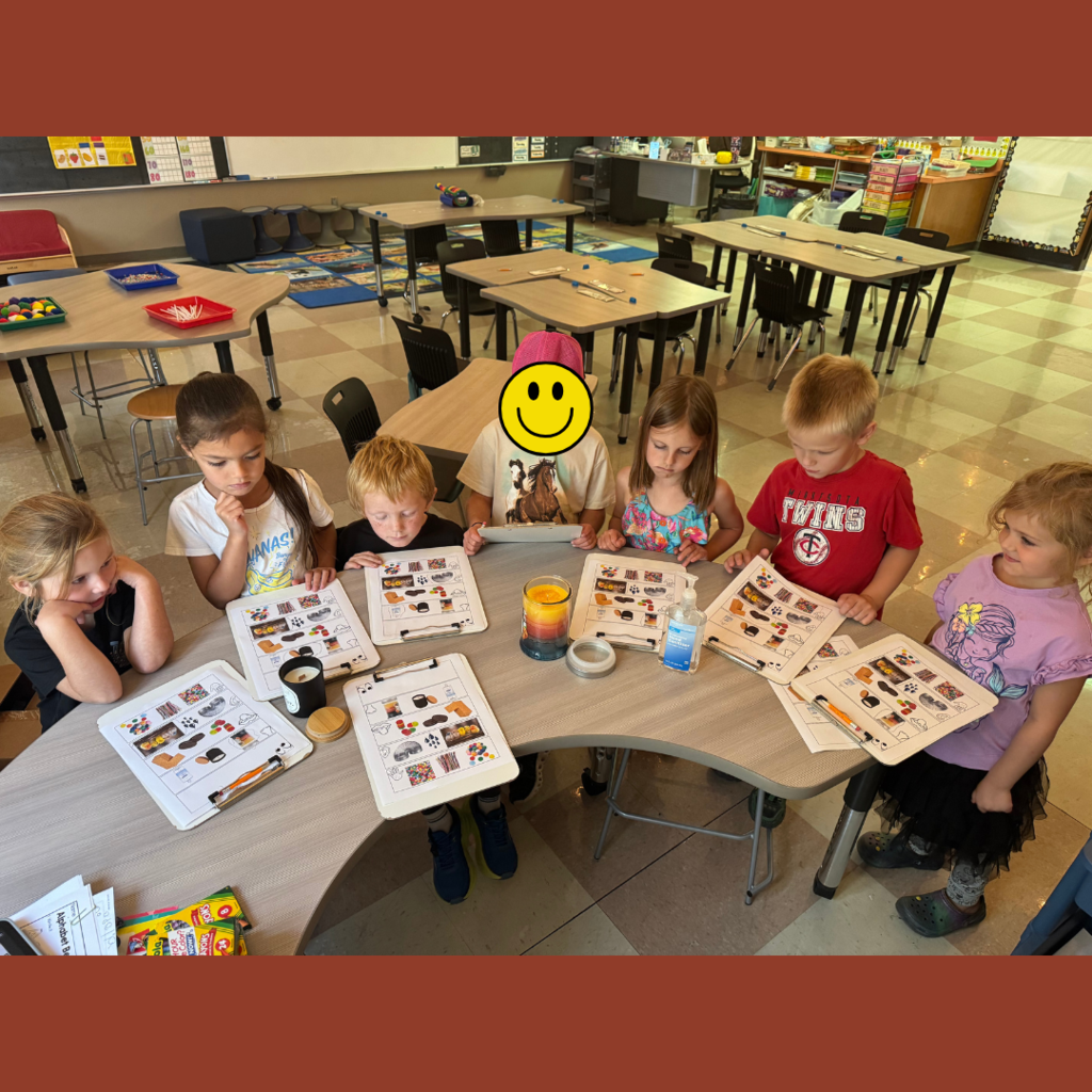 Kindergarten students learning about the five senses