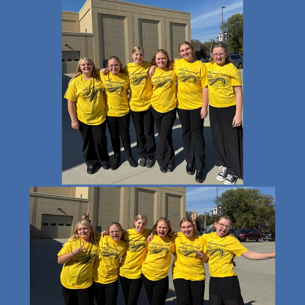 Six junior high girls posing for the camera