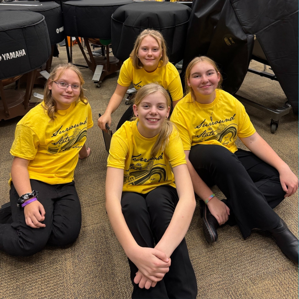 Four junior high girls posing for the camera