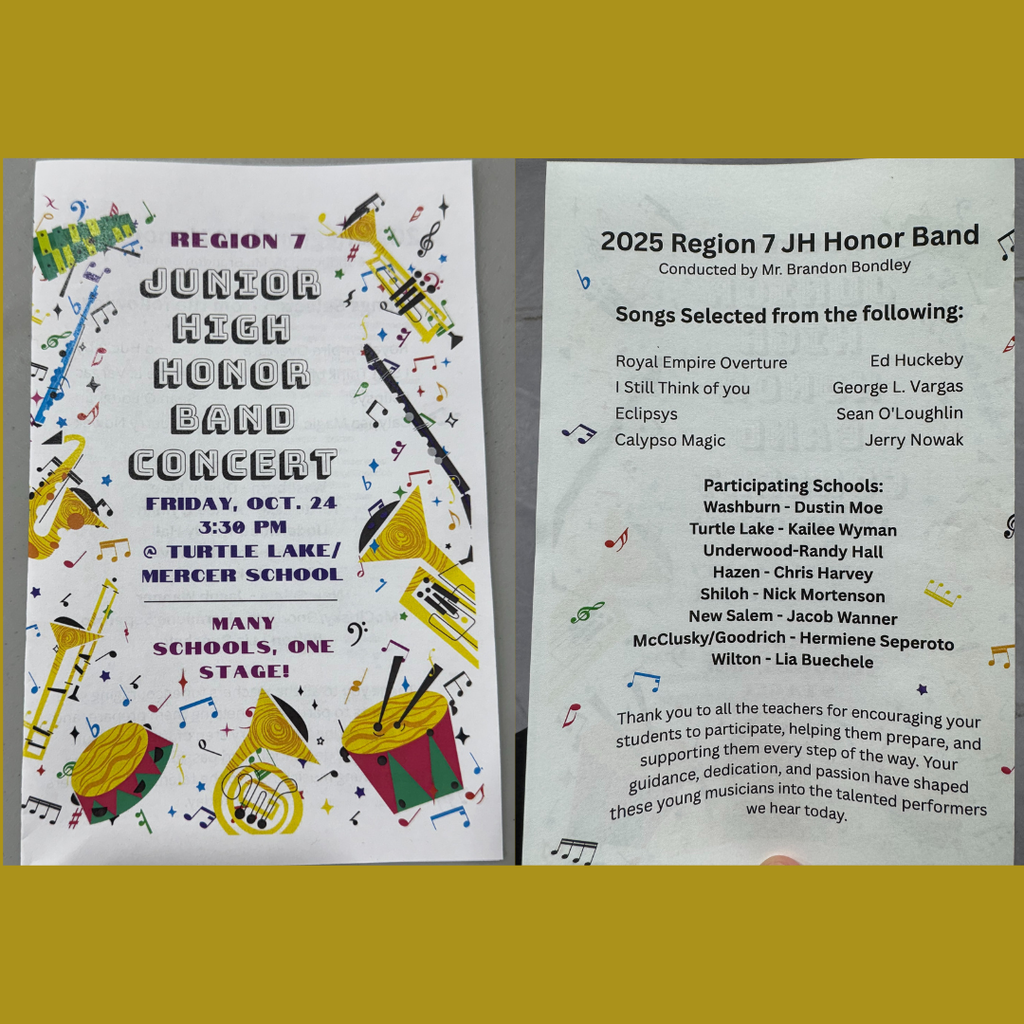 Junior high band concert flyer